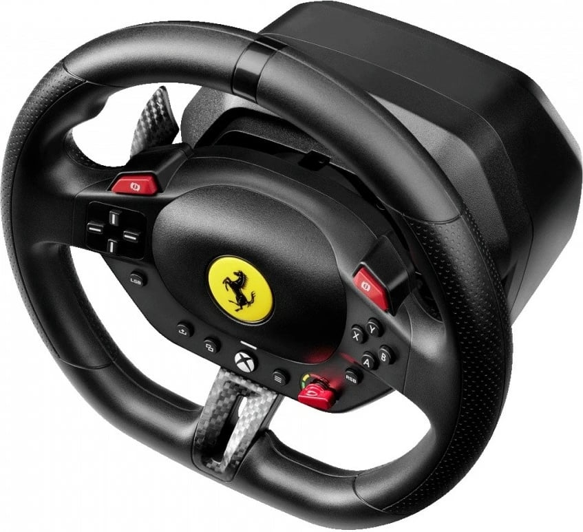 Timon garash me pedale, Thrustmaster T98 Ferrari 296 GTS 4460297, wireless 240° 15 butona 25.5 cm, për Xbox Series/One dhe PC, i zi