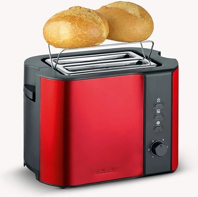 Tostier SEVERIN AT 2217, 2 feta, 800 W, Inoks, Kuqe