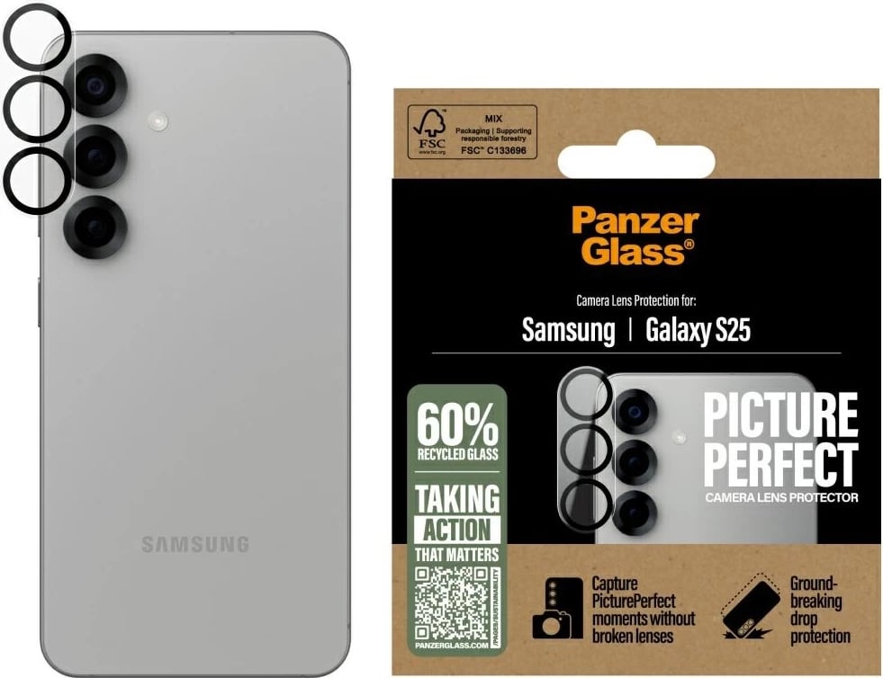 Mbrojtës lentash PanzerGlass për Samsung Galaxy S25, për kamera