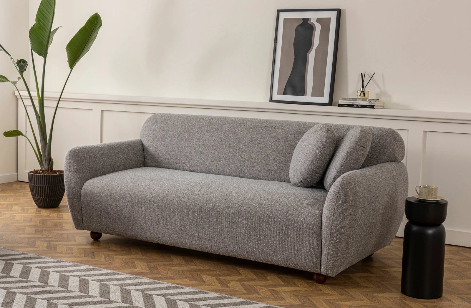 Divan treshe, ngjyrë gri e çelët, Atelier del Sofa, Eddy