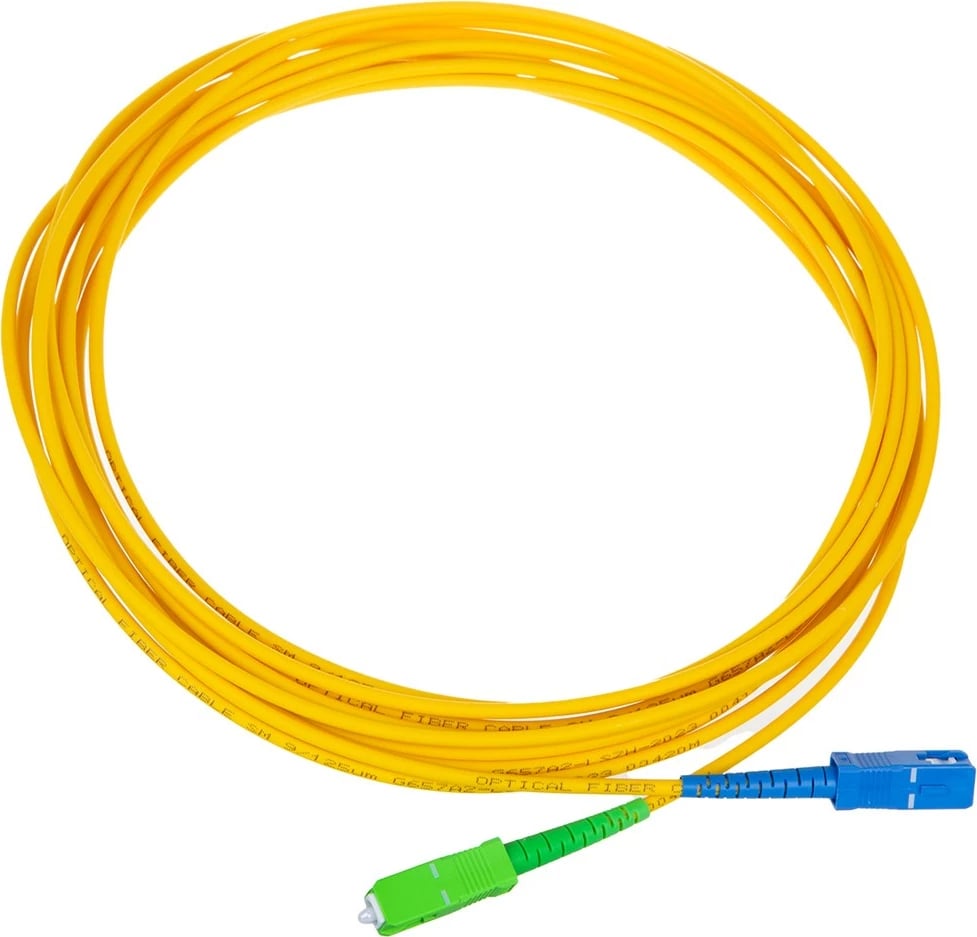 Kabëll optik Maclean MCTV-405, SC/APC-SC/UPC, 15m, Verdhë
