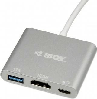 HUB USB Type-C iBOX IUH3CFT1, HDMI, USB A, Power Delivery, Argjend