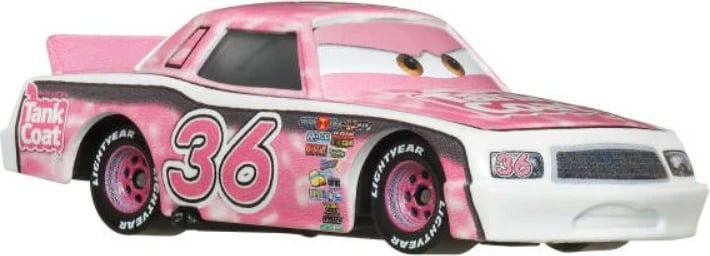makinë lodër metalike, Mattel, Disney Pixar Cars Eugene Carbureski Tank Coat #36, shkallë 1:55, MPN DXV29/JDL72, rozë