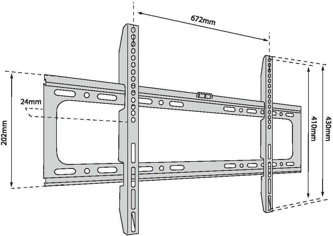 Mbajtëse muri për TV TB TB-750, deri 80 inç, 60kg, VESA 600x400, e zezë