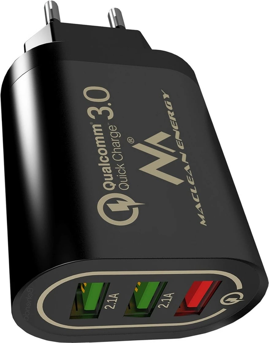Karikues rrjeti Maclean MCE479B, 3xUSB, Quick Charge 3.0, Zi