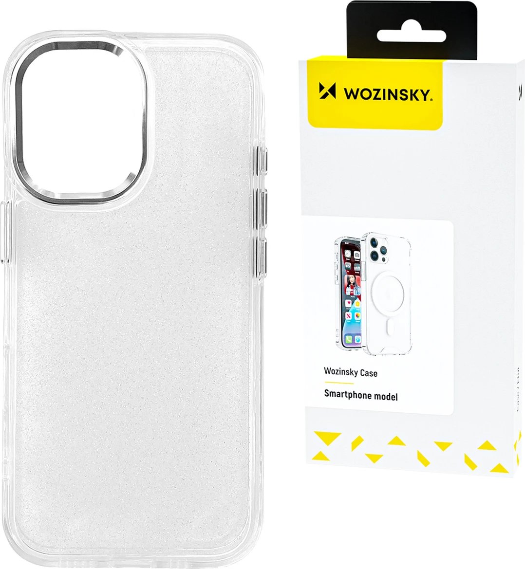 Mbështjellës Wozinsky Glitter Case për Samsung Galaxy S24 FE, transparent me shkëlqim