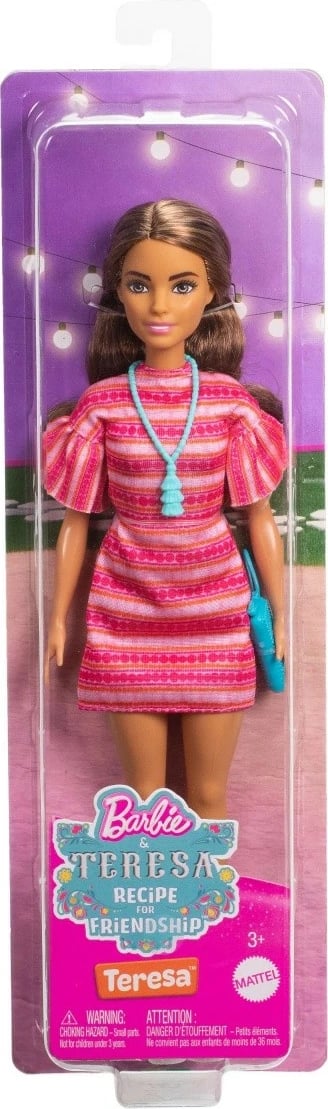 Kukull Barbie Mattel Teresa JCT02 me fustan rozë dhe aksesorë