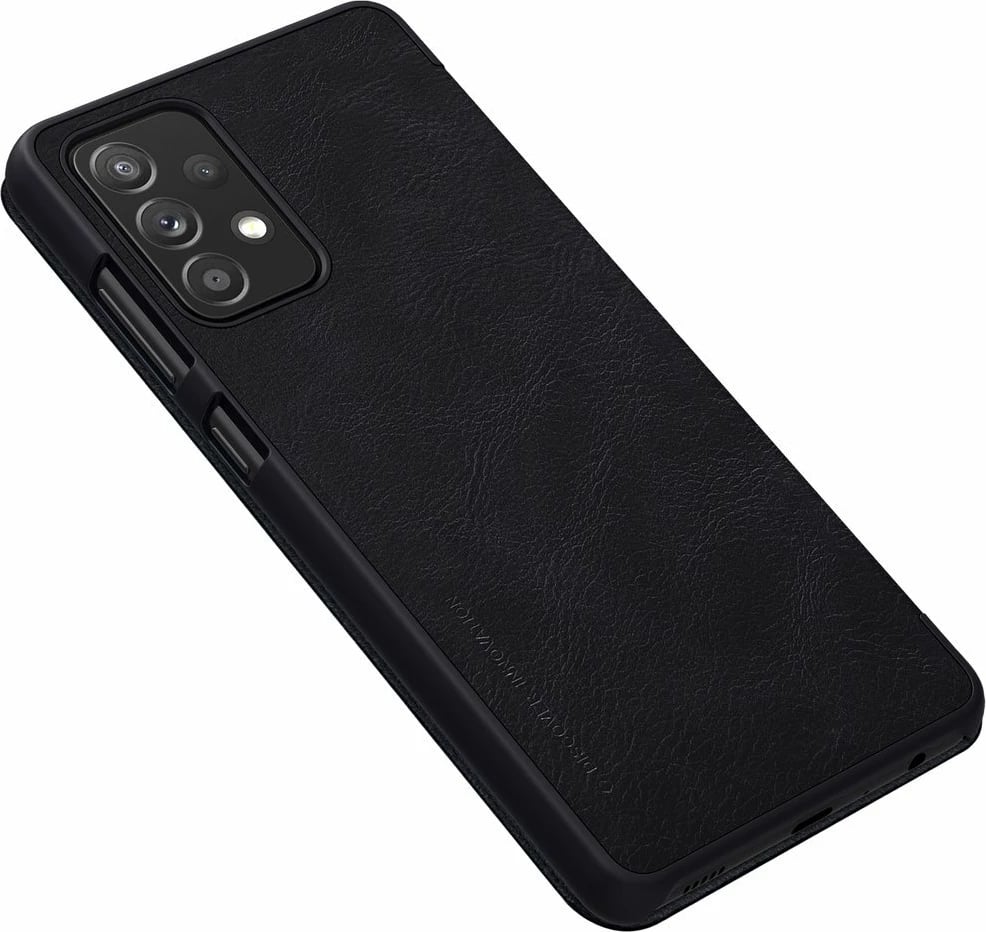 Mbështjellës Nillkin Qin për Samsung Galaxy A72 4G, lëkurë, i zi