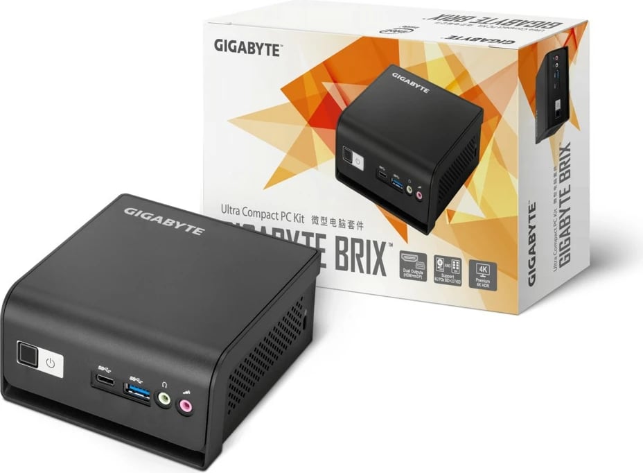 Barebone Gigabyte BRIX GB-BMPD-6005, Pentium N6005, Intel UHD Graphics, Wi-Fi, Bluetooth, Kasë mini, e zezë