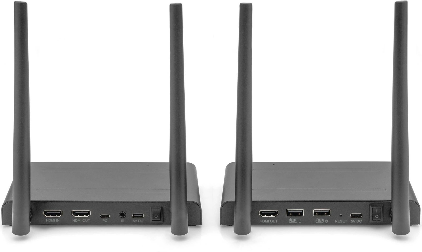 Set HDMI KVM pa tela Digitus 4K, 150 m, 3840 x 2160 piksel, AV transmetues dhe pranues, 150 m, me kabllo dhe pa kabllo, e zezë, HDCP
