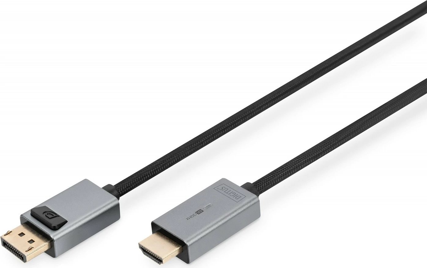 Kabllo/adaptër Digitus DisplayPort në HDMI, 3m, 4K, e zezë/gri