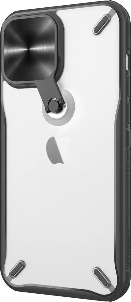 Mbështjellës Nillkin Cyclops Case për iPhone 13 Pro Max, me kapak kamere dhe mbajtëse, i zi