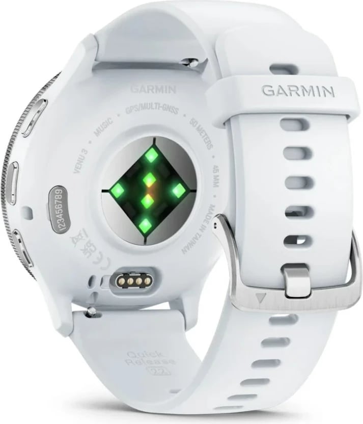 Smartwatch Garmin Venu 3, 45 mm, AMOLED, GPS, Wi-Fi, Bardhë