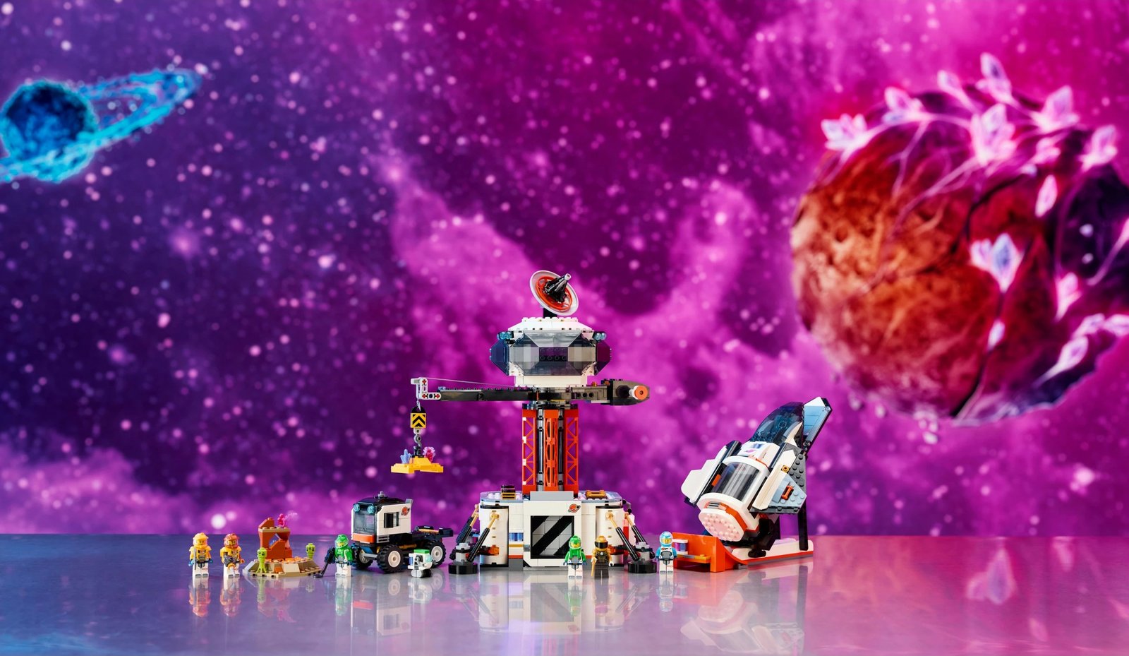 Set ndërtimi LEGO City Space Base and Rocket Launchpad 1422 pjesë, shumëngjyrësh