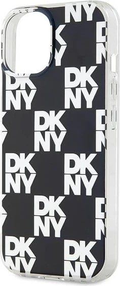 Mbështjellës DKNY IML Checkered Mono Pattern për iPhone 15/14/13, 6.1", i zi