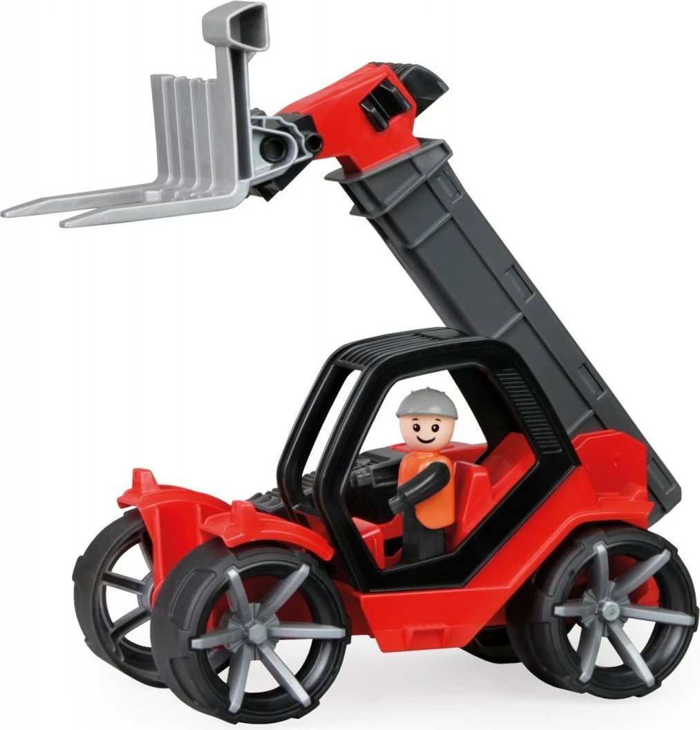 Ngarkues teleskopik lodër Lena Truxx2, 34 cm, plastikë, kuqe/zezë/gri