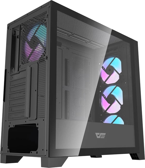 Kasë Darkflash DRX90 Glass, Mid Tower, ATX/M-ATX/ITX, xham i temperuar, e zezë