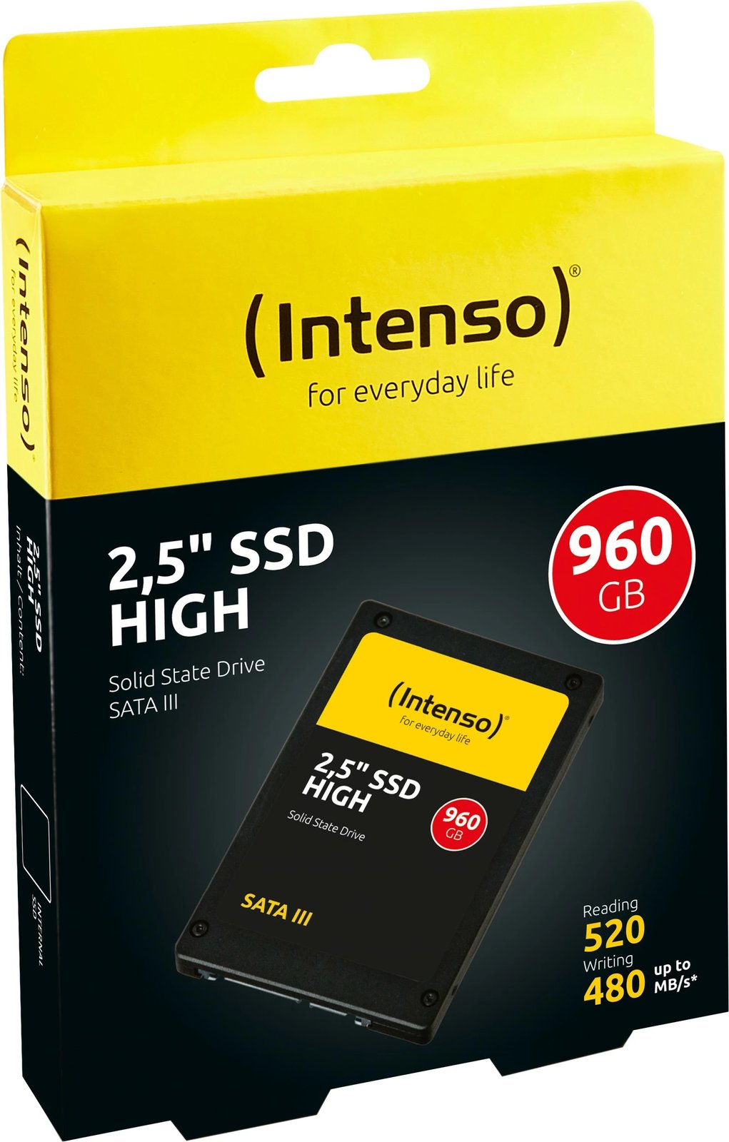 SSD Intenso High, 960 GB, 2.5", 520 MB/s, e zezë