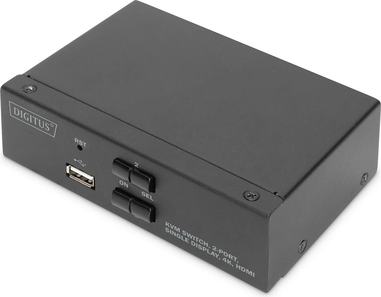 Switch KVM DIGITUS DS-12870, 2 porta, HDMI, 4K, Metalik
