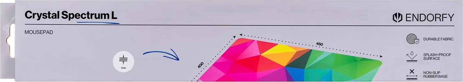 Mauspad ENDORFY Crystal Spectrum L, tekstil, shumëngjyrësh, i madh