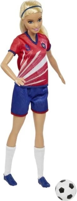 Kukull Barbie Mattel HCN17 lojtare futbolli, e kuqe