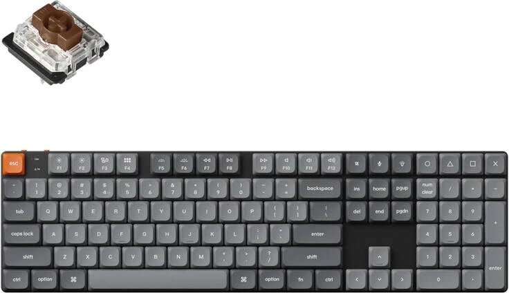 Tastierë mekanike Keychron K5 Max, wireless, low profile, brown switch, LED, e zezë