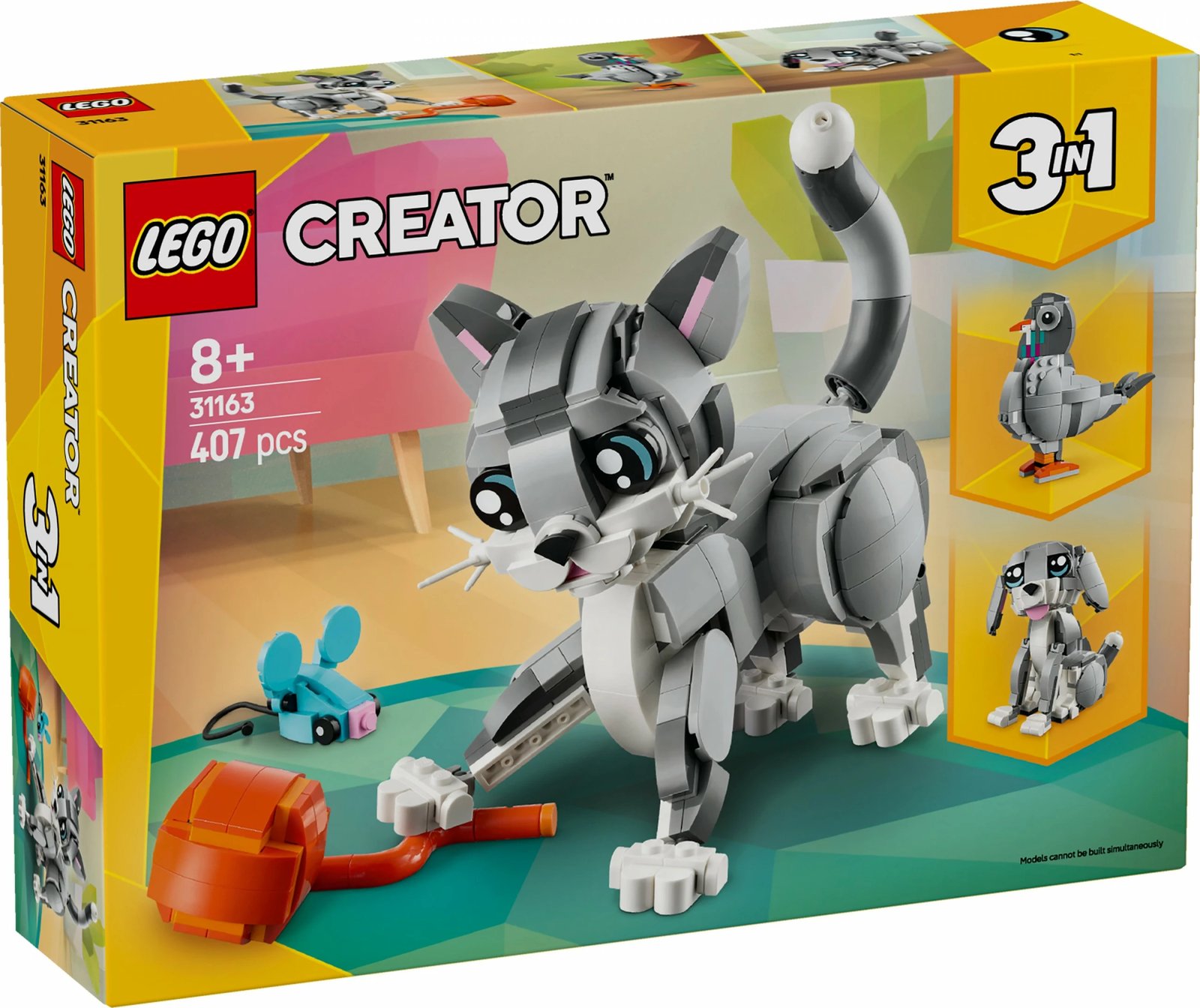 Set ndërtimi LEGO Creator Graue Katze 31163, multikolor