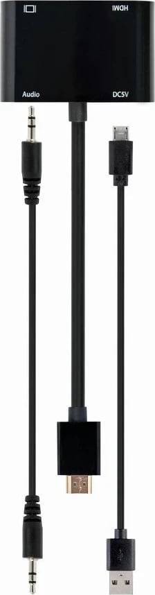 Pështatës Gembird HDMI to HDMI,VGA, i zi 