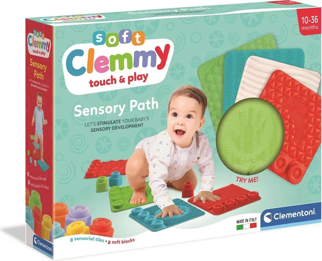 Tapet loje për foshnje Clementoni Soft Clemmy Sensory Path, shumëngjyrësh, set