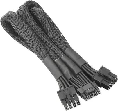 Kabllo adapter Thermaltake AC-063-CN1NAN-A1, 2x8Pin në 12+4Pin 600mm, e zezë