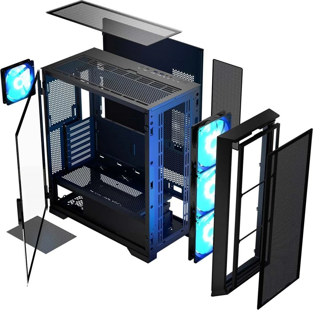 Kasë MODECOM HORIZON ARGB Flow MIDI USB 3.0 X 2 CYPE-C, e zezë