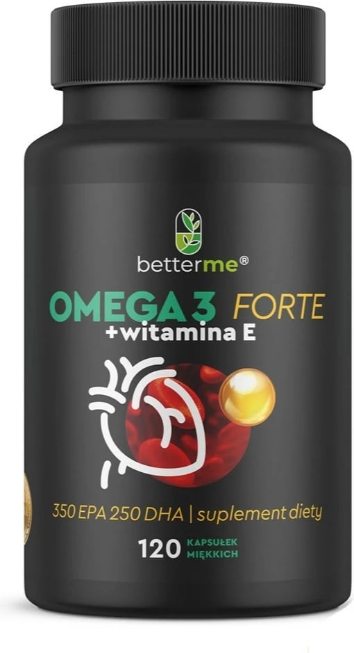 Suplement ushqimor BetterMe Omega 3 Forte + Vitamin E, 120 kapsula
