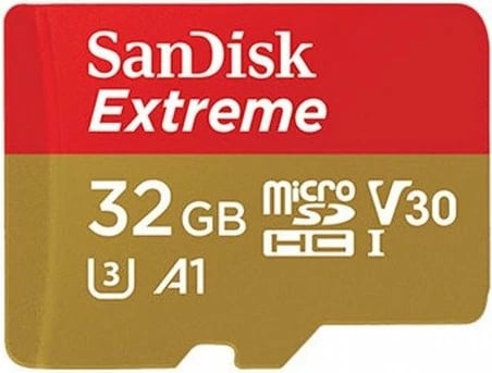 Kartelë memorie SanDisk Extreme microSDHC 32GB, 100/60 MB/s, V30 A1 U3, me adapter