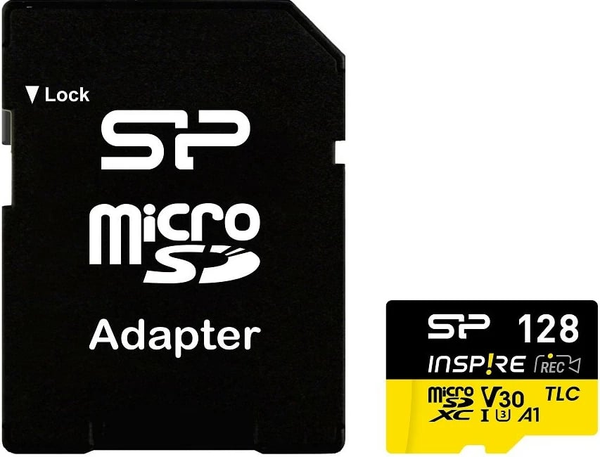 Kartelë memorie microSDXC Silicon Power Inspire 128GB me adapter SD, e zezë