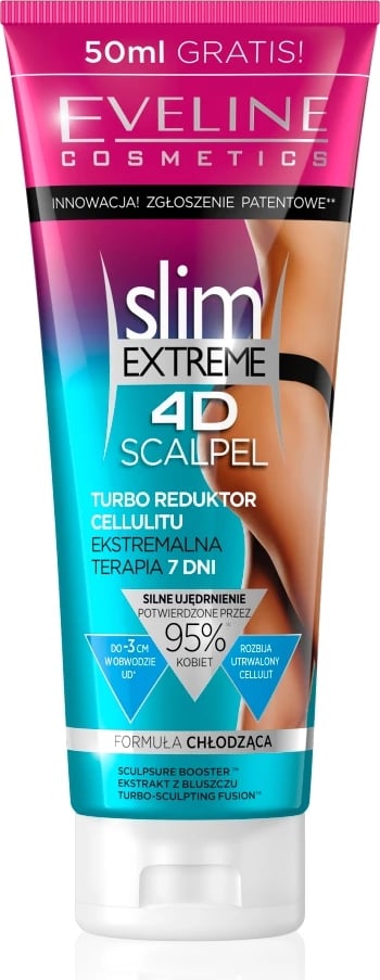 Qumësht trupi anti-celulit Eveline Cosmetics Slim Extreme 4D Scalpel turbo reducer për femra 250ml