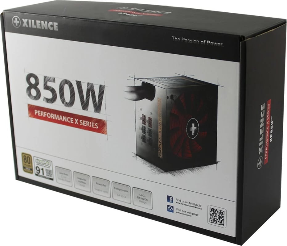Furnizues energjie Xilence XP850MR9, 850W, 80 PLUS Gold, semi-modular, zi/kuq