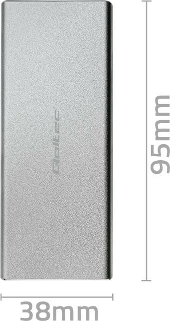 Kasë Qoltec për SSD M.2 SATA/NGFF, USB 3.0, 2TB, Argjend
