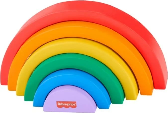 Lodër druri Fisher Price HXT73, puzzle edukativ me 6 pjesë, shumëngjyrëshe