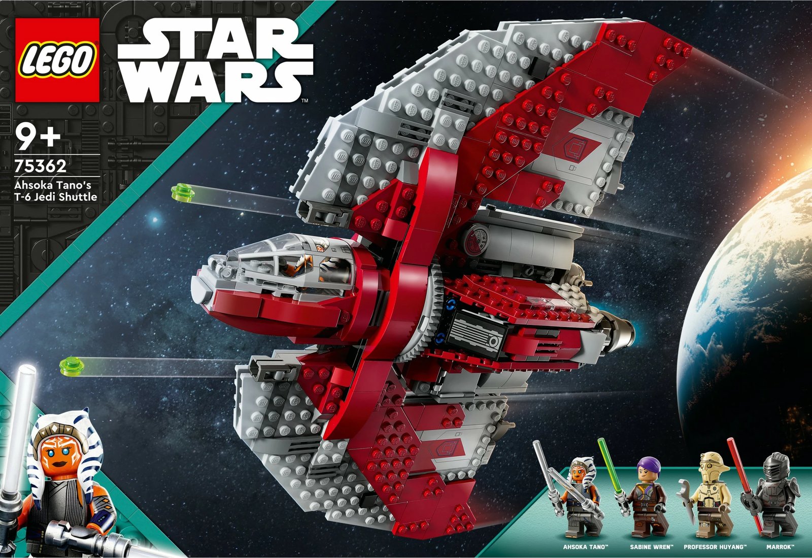 Set ndërtimi LEGO Ahsoka Tano's T-6 Jedi Shuttle, 601 pjesë, shumëngjyrësh