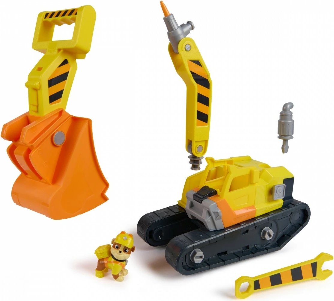 Lodër buldozer Spin Master Rubble & Crew 6073297 me vegla, Verdhë/Portokalli