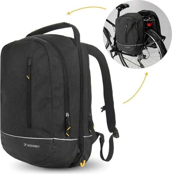 Çantë biçiklete/shpinore Wozinsky WBB30BK, 30L, e zezë