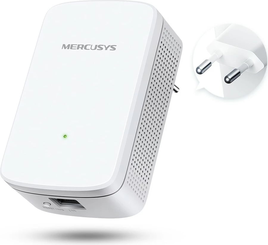 Repeater Wi-Fi Mercusys ME10, 300 Mbps, 1 portë LAN, i bardhë