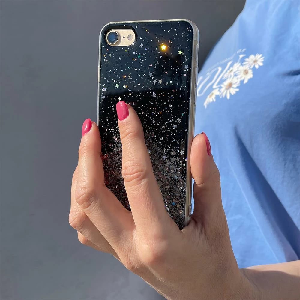 Mbështjellës Wozinsky Star Glitter Shining për Samsung Galaxy A42 5G, Transparent, Silver