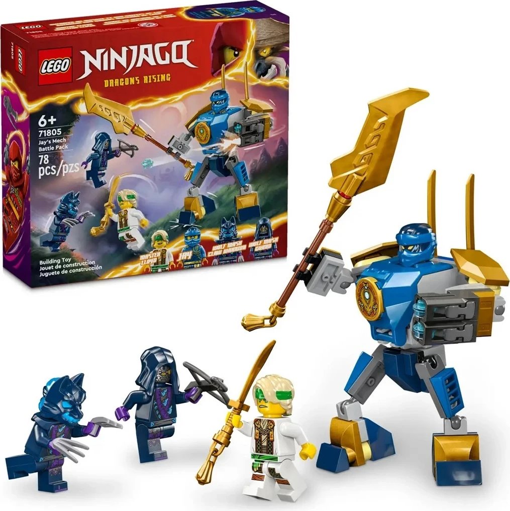 Set LEGO NINJAGO 71805, Jay's Mech Battle Pack, 3 minifigura
