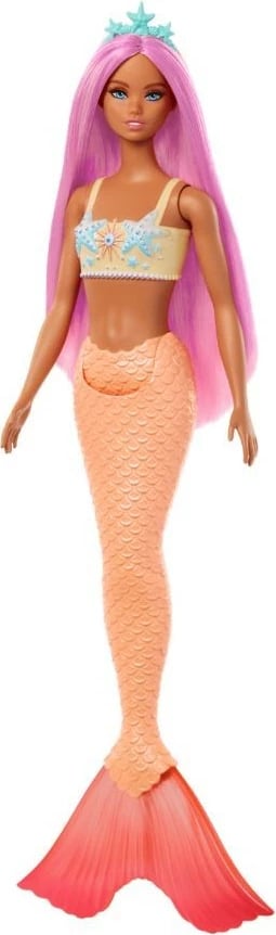Kukull Barbie Mermaid Mattel HRR05, bisht portokalli Kukull Barbie Mermaid Mattel HRR05, bisht portokalli