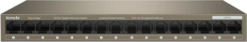 Switch rrjeti Tenda TEG1016M, 16 porte, Gigabit Ethernet, Metalik