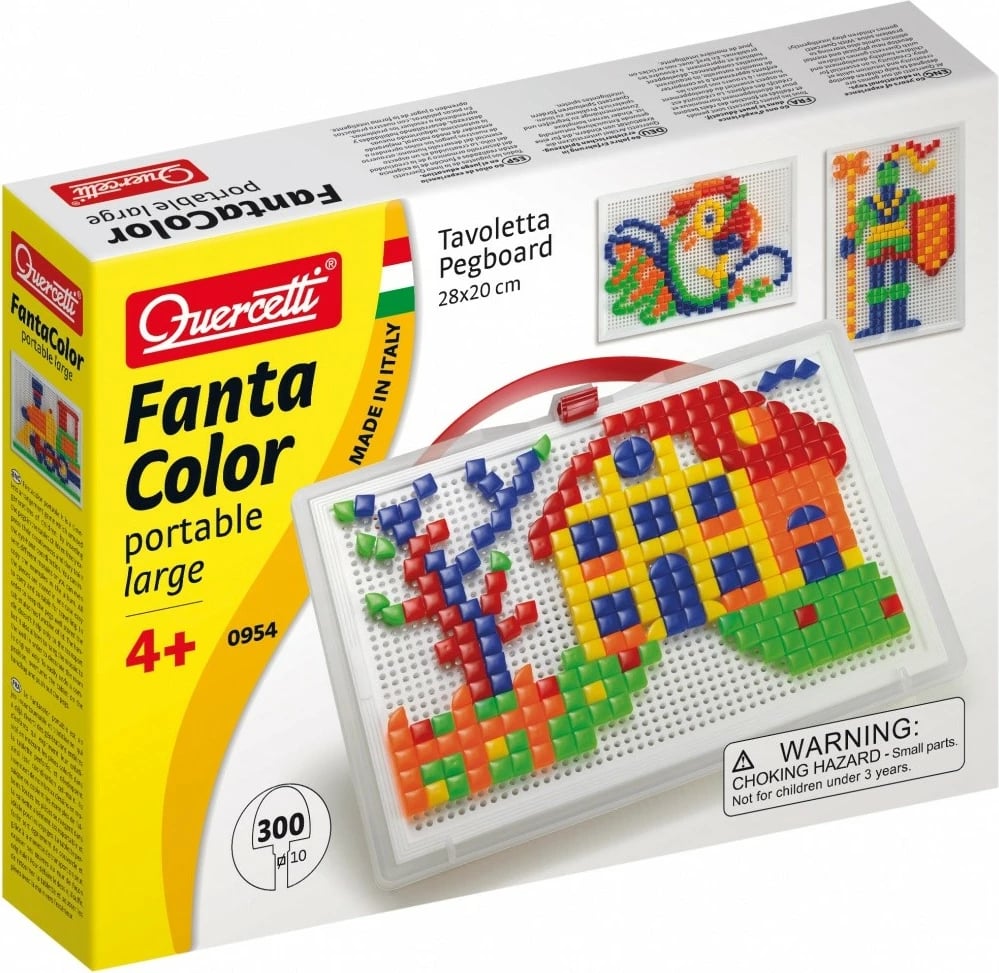Set mozaiku Quercetti Fantacolor Portable Large, 300 elemente, shumëngjyrëshe