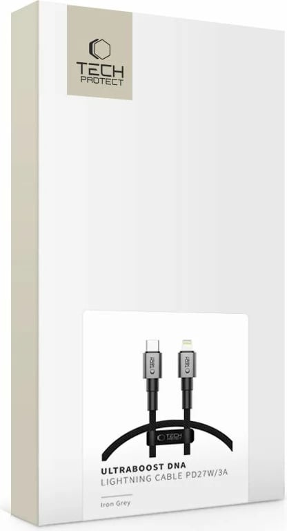 Kabllo Tech-Protect Ultraboost DNA USB-C në Lightning, 25cm, Gri Kabllo Tech-Protect Ultraboost DNA USB-C në Lightning, 25cm, Gri