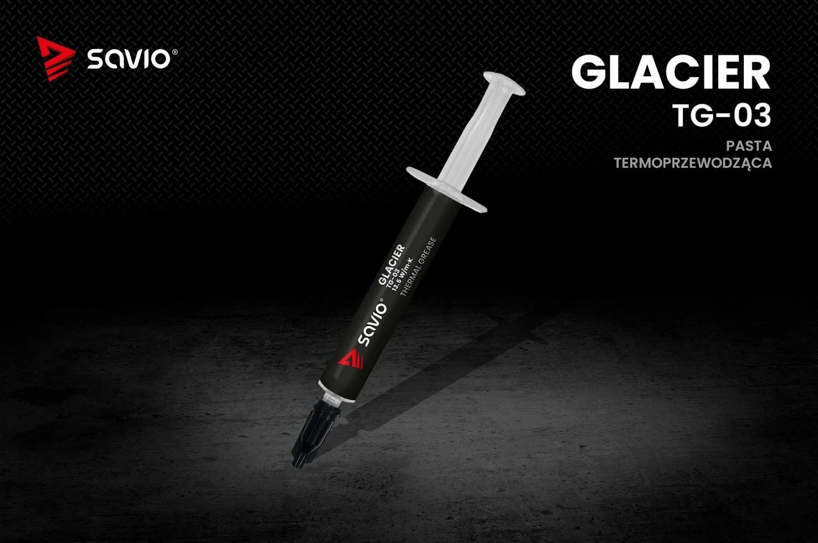 Pastë termike Savio TG-03, 2g, 13.5 W/mK, e zezë