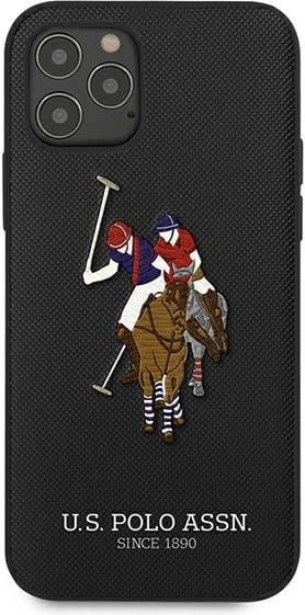 Mbështjellës U.S. Polo Assn. Polo Embroidery për iPhone 12/12 Pro 6.1", i zi